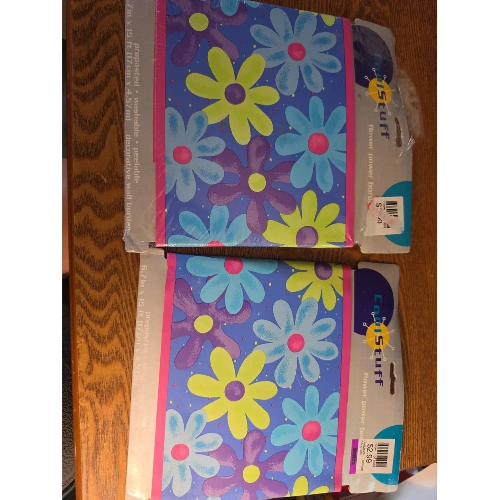 Vtg Cool Stuff Flower power Border  Picket Fence Flowers